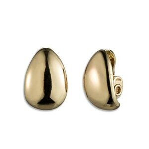 NWT ANNE KLEIN E-Z Comfort Clip Clip On Earrings Gold Teardrop 90s Corpcore NEW